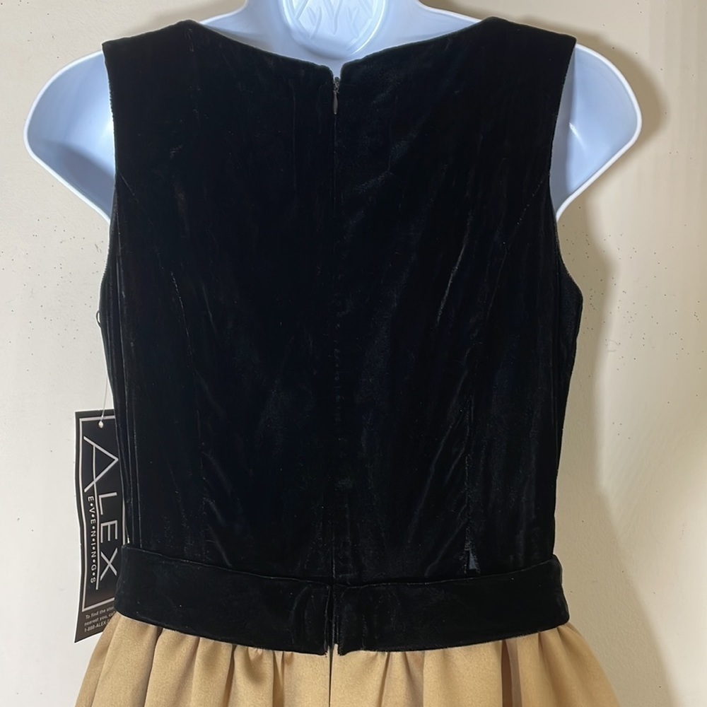 VTG Alex Evenings USA MADE Velvet & Satin Color Block Gown Maxi Dress. 4. NWT. - Picture 9 of 16